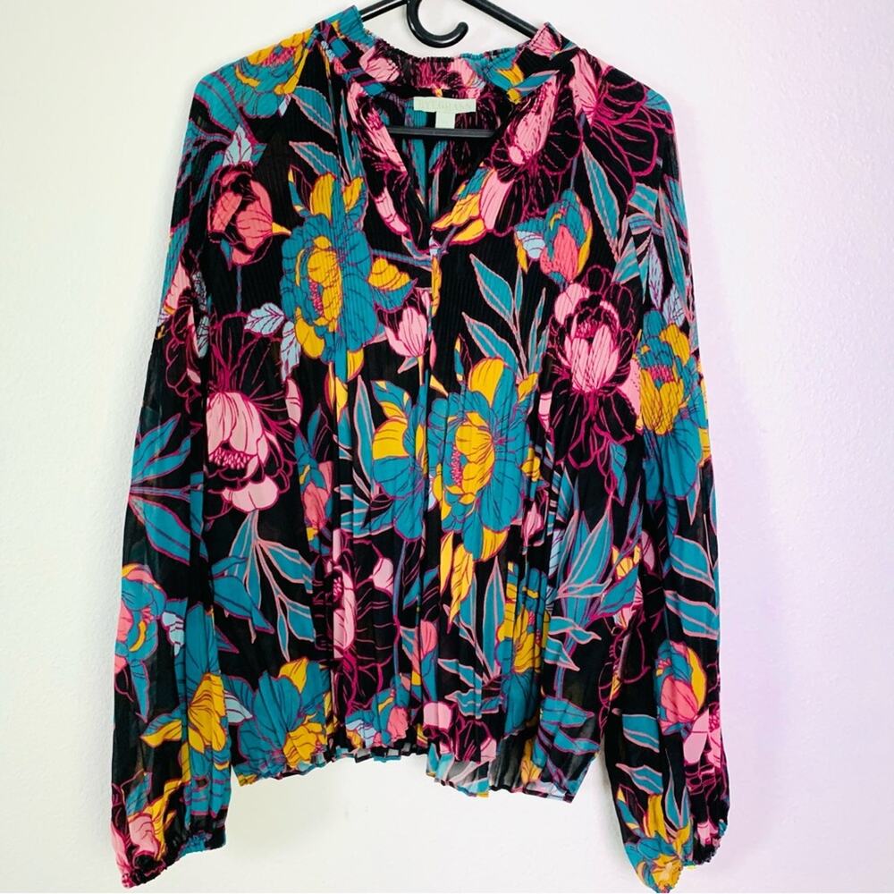 RyeGrass Tropical Sheer Floral Top